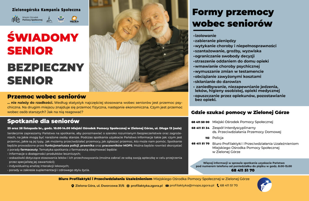 Plakat kampanii kampanii „Świadomy senior - bezpieczny senior”